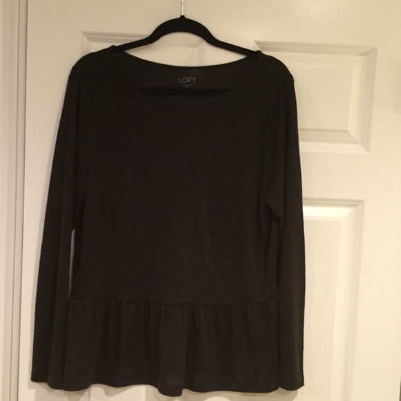 LOFT black peplum top