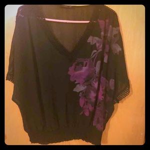 Women's sheer black top