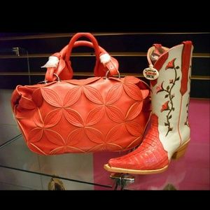 Gator boot with matching purse
