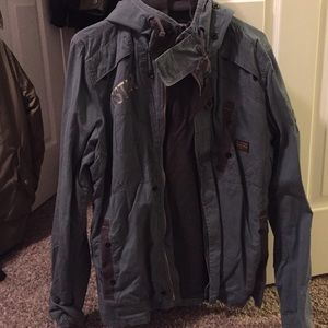 Light blue G star Jacket w/hood