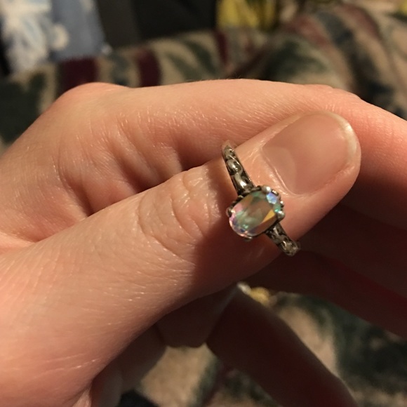 Rainbow moonstone ring
