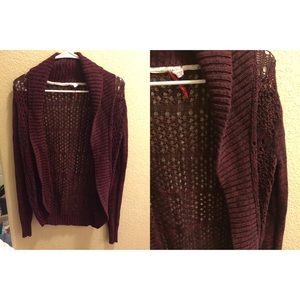 Maroon cardigan (tillys )