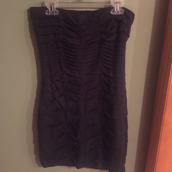 Black strapless cocktail dress