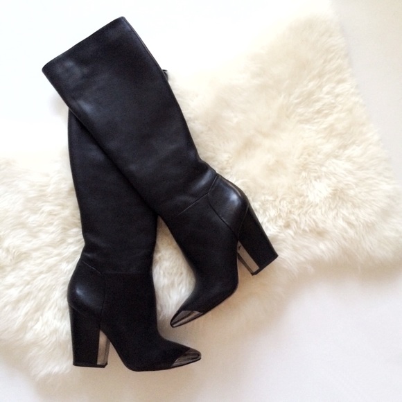 Sam Edelman Knee High Black Boots w/ Walkable Heel - Picture 2 of 3
