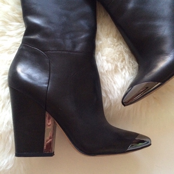 Sam Edelman Knee High Black Boots w/ Walkable Heel - Picture 3 of 3