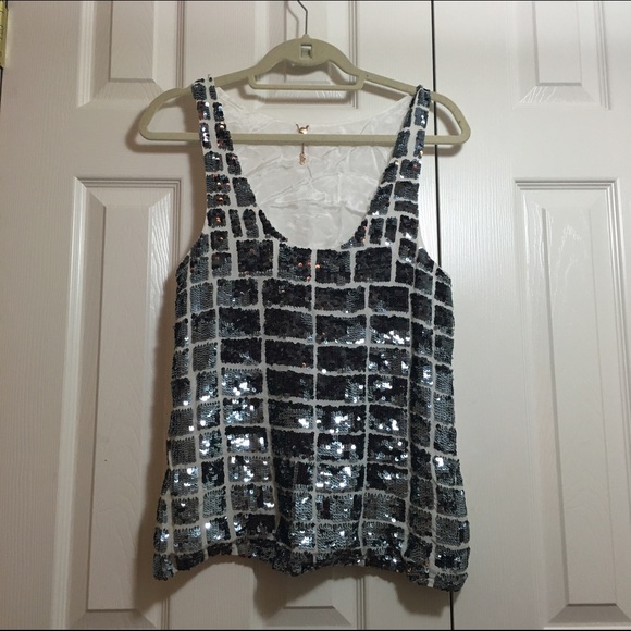 6125 | Sequin tank top going out shirt