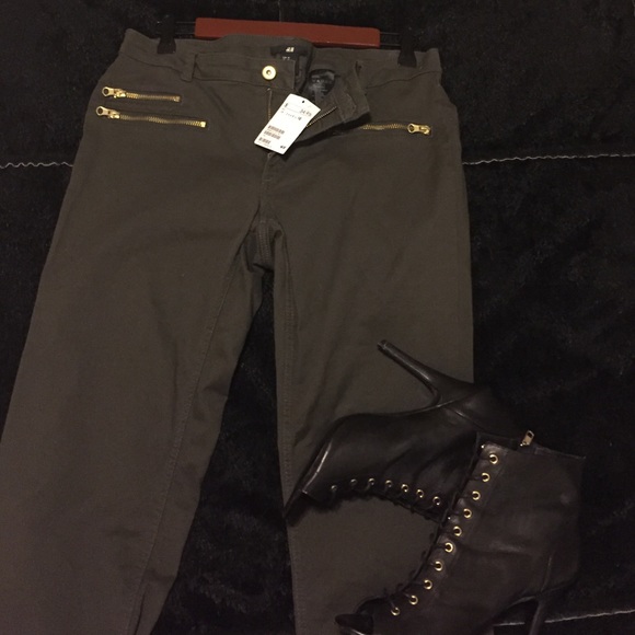 H&M army green skinny jean