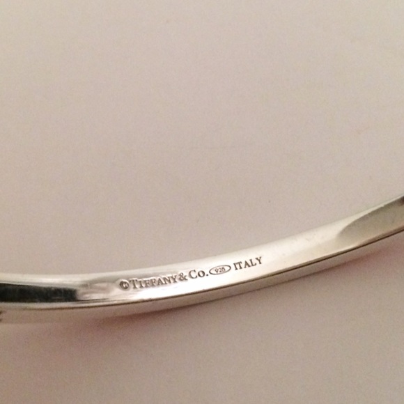 Tiffany & Co. Silver Red Enamel Bangle Bracelet - Picture 3 of 4