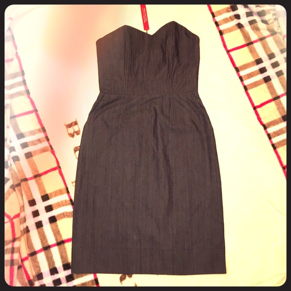 NY&Co Denim Jean strapless dress NWT