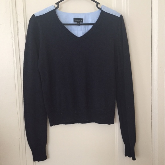 TOPSHOP mixed media sweater