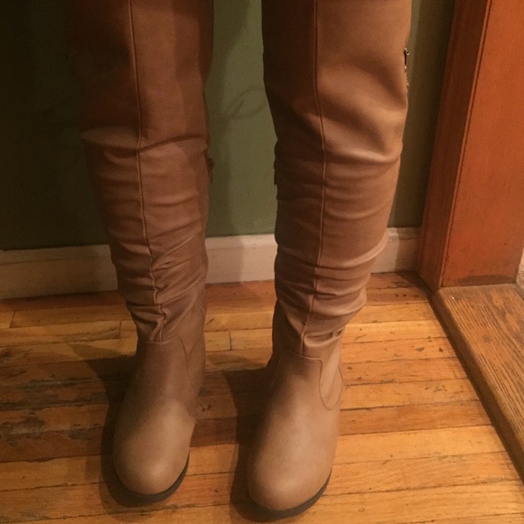 knee high pleather boots