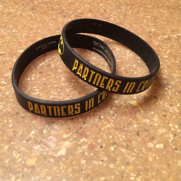 Partners in crime couple batman wristbands