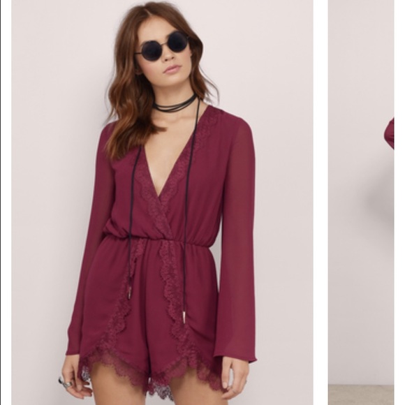 New Maroon tobi romper
