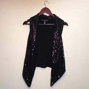 H&M black sequin vest