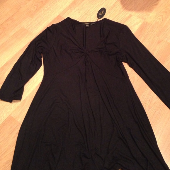 NWT Black slinky tunic/dress with long sleeves - Picture 3 of 4