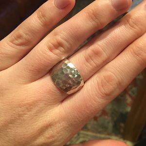 Hammered .925 solver ring