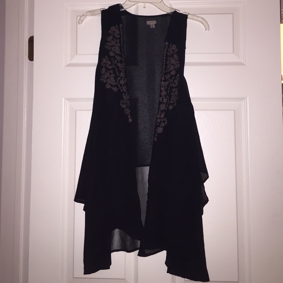 Silky and Flowy Black Vest Top