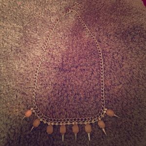 Pink and rhinestone stud necklace.