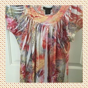 Pink and cream blouse with crochet details