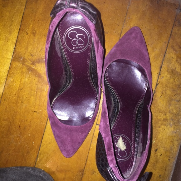 Jessica Simpson purple suede heels