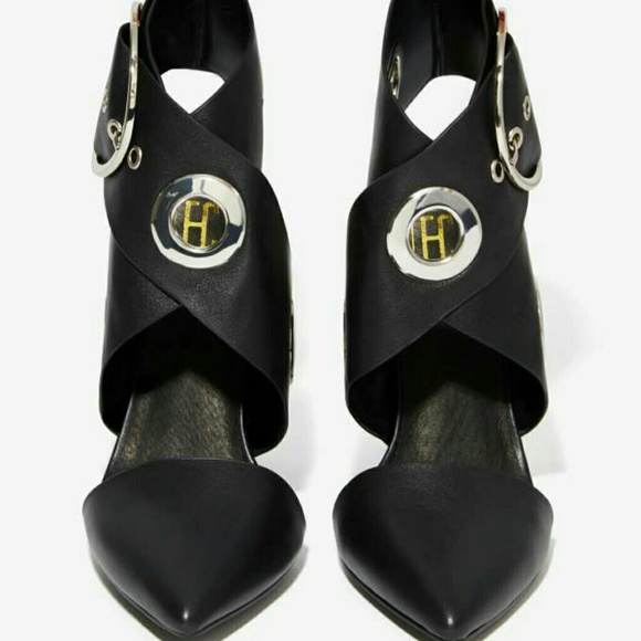 Elly Clay metal accent heel