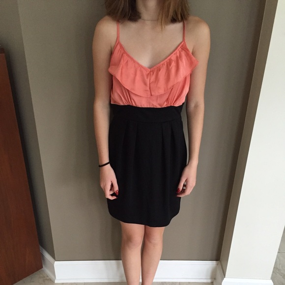 Pink and black dress