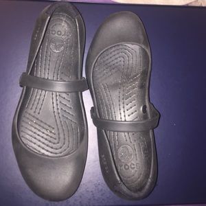 Black croc Mary Jane flats non slip size 6
