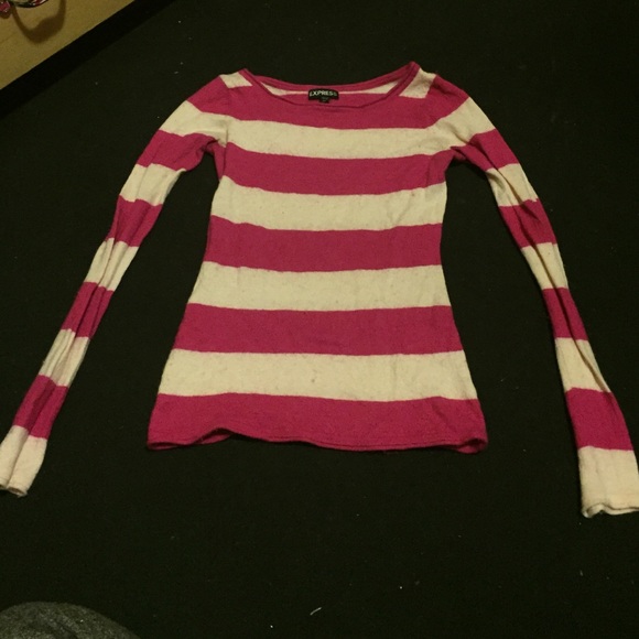 Pink and cream striped long sleeve