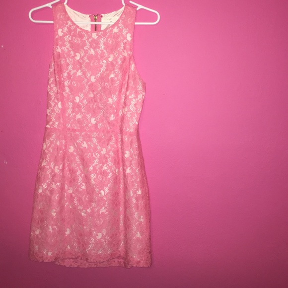 Lush Short Pink Lace Dress