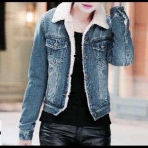 Gap shearling denim jacket