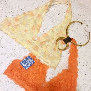 Free People ✨ Lace halter delicate bra •