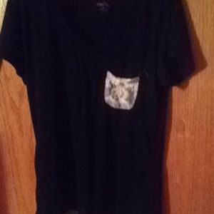 Black V-Neck with lace