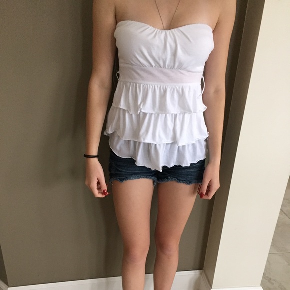 White strapless top