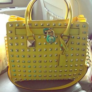 Michael Kors yellow studded Bag