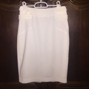 ARDEN B LUXE white pencil skirt