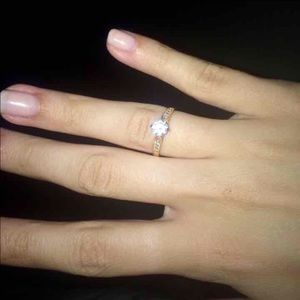 18K Rose Gold Plated - 0.8ct Stimulated Diamond