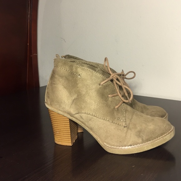 High Heel Lace Up Ankle Boots