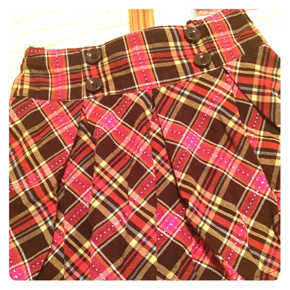 Plaid pleated skirt