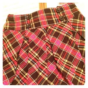 Plaid pleated skirt