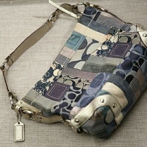 Patch work blue coach purse
