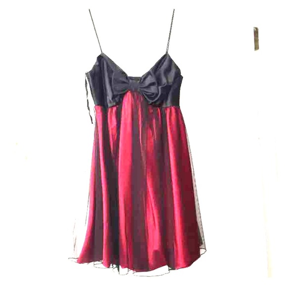 Red and Black Cocktail Dress