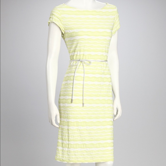 🆕 Lime & White Striped Dress - Picture 1 of 2