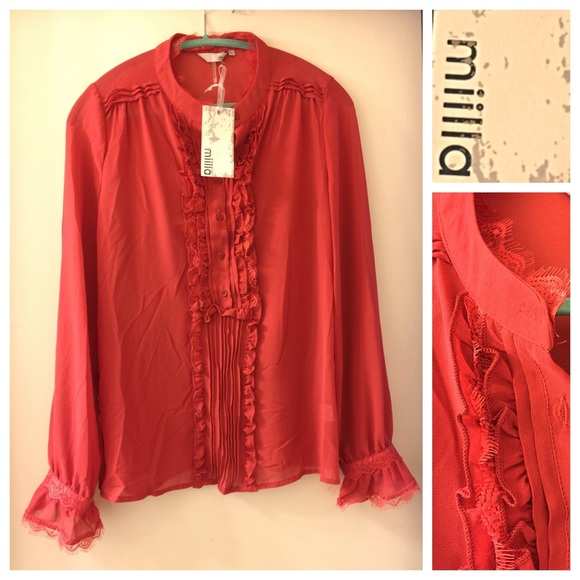 Miilla Tops - 🆕 Miilla Chiffon blouse: fits like an 8-10