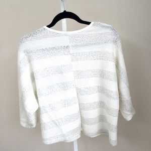 Tops - NEW grey/white stripe knit top w 3/4 sleeves Tops - NEW grey/white stripe knit top w 3/4 sleeves