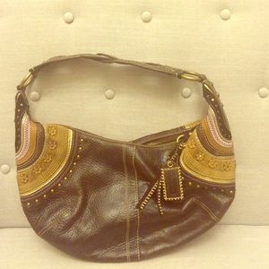 Brown leather Coach purse