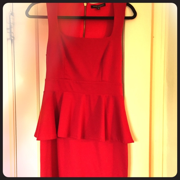 Red peplum dress