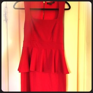 Red peplum dress