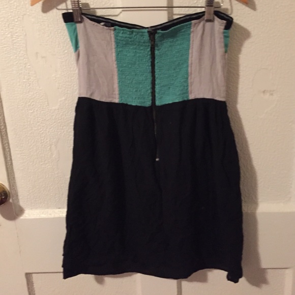 SOLD- Sparkle and Fade Strapless Tri Color Dress - Picture 2 of 4