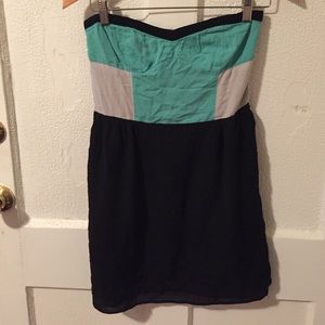 SOLD- Sparkle and Fade Strapless Tri Color Dress