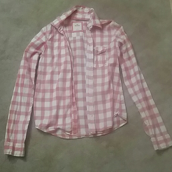 Orange Hollister Long Sleeved Buttoned Shirt